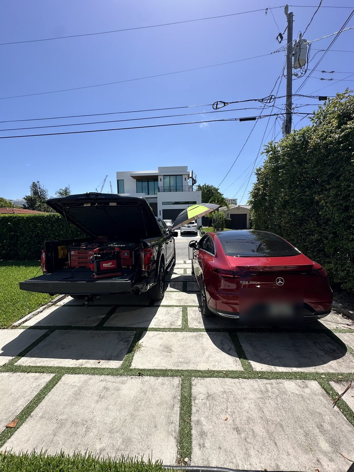 Mercedes sedan paintless dent repair, mobile service, Miami